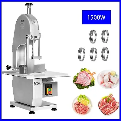 Buy 1500W Electric Commercial Bone Saw Machine Frozen Meat Cutter W/ 6 Saw Blades • 629.99$