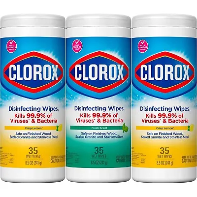 Buy Clorox Value Pack Disinfecting Wipes 35 Wipes Canister 3/Pack 15 PACK CARTON!! • 29.99$