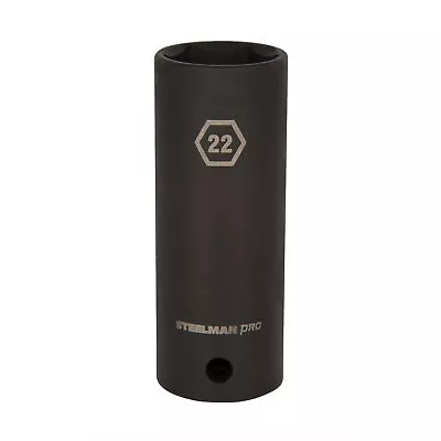 Buy STEELMAN PRO 1/2 In. Drive X 22mm Deep Thin Wall 6-Point Impact Socket, 79407 • 12.99$