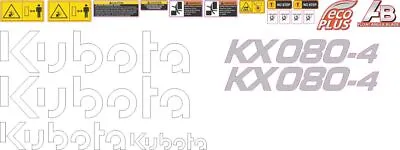 Buy Kubota KX080-4 Aftermarket Decal Kit • 165$
