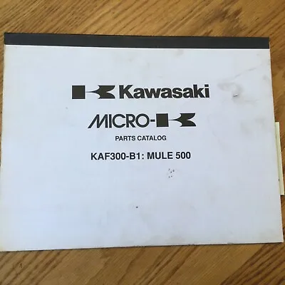 Buy Kawasaki MULE 500 PARTS MANUAL CATALOG BOOK LIST UTV UTILITY VEHICLE KAF300-B1 • 49.99$