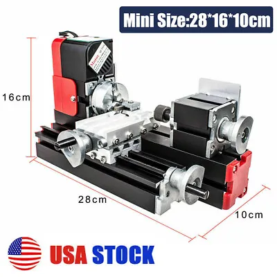 Buy Multifunction Miniature Metal Motorized DIY Mini Lathe Machine Tool 20000rev/min • 158$