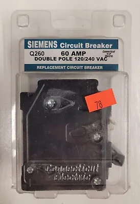 Buy SIEMENS QP260 2P60 Type QP DOUBLE POLE 60A Circuit Breaker. N0S • 50$