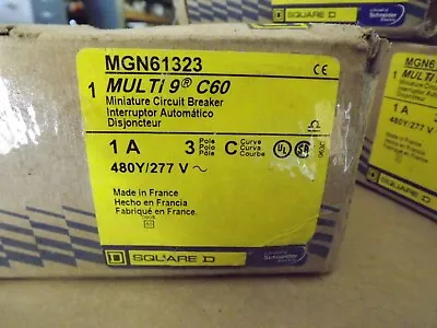 Buy 1 Nib  Mgn61323 C60 Miniature Circuit Breaker Schneider Electric 3p 1a 480y/277 • 24.99$