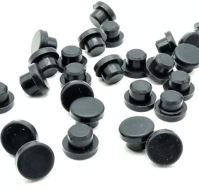Buy 3/8  Solid Rubber Push In Feet  Fits 3/8  Hole  1/8  Height  5/8  OD • 10.79$