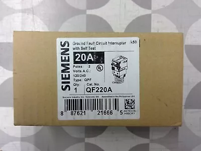 Buy Siemens QF220A 2 Pole 20A Ground Fault Circuit Interrupter **Free Shipping** • 82$