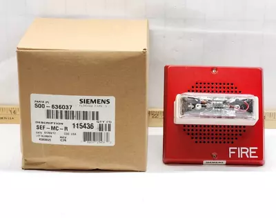 Buy New Siemens 500-636037 Fire Alarm Speaker Strobe Sef-mc-r • 44.99$