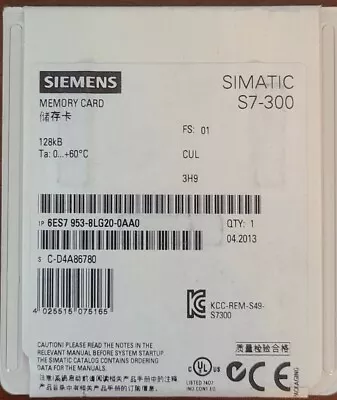 Buy New Siemens 6ES7 953-8LG20-0AA0 6ES7953-8LG20-0AA0  SIMATIC S7 Micro Memory Card • 57.04$