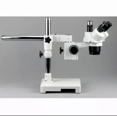 Buy AmScope 5X-10X-15X-30X Trinocular Stereo Microscope With Single Arm Boom Stand • 200$