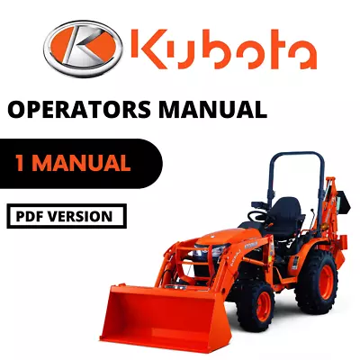 Buy Kubota Tractor B2301 B2601 B2301-1 B2601-1 Operators Manual PDF USB • 25$