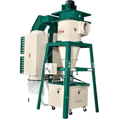 Buy Grizzly G0638HEP 10 HP 3-Phase Dual-Filtration HEPA Cyclone Dust Collector • 9,810$
