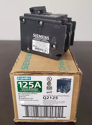 Buy NIB - Siemens - Q2125 - Molded Case Circuit Breaker - 125A, 1-Phase, 240V • 49$
