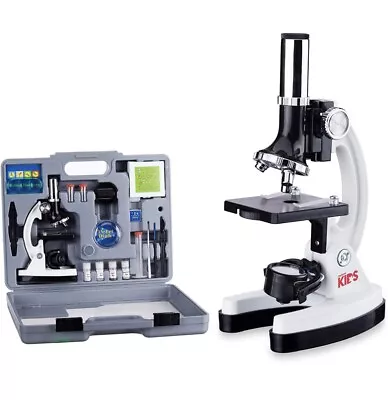Buy New-STEAM-AmScope 52pc 120X-1200X Starter Compound Microscope Science Kit 4 Kids • 49.99$