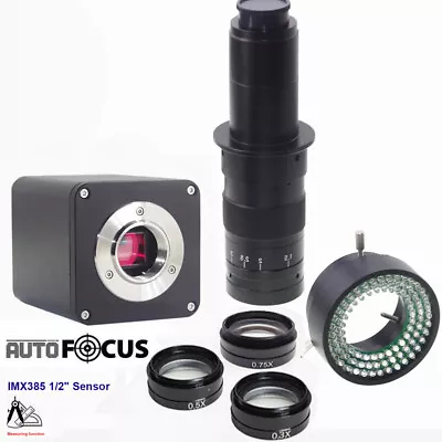 Buy Auto Focus IMX385 60FPS HDMI Industry Camera Microscope 0.75X 0.5X Barlow Lens • 369$