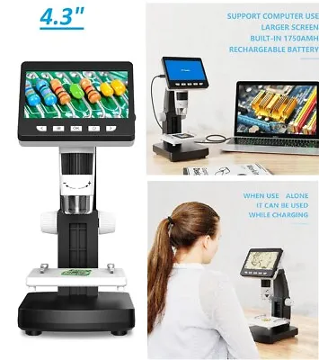 Buy Digital Microscope 1000X USB Coin Microscope 4.3  LCD Screen Soldering • 37.97$