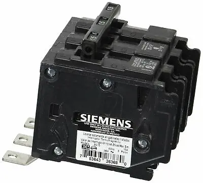 Buy Siemens B315 15-Amp Three Pole 240-Volt 10KAIC Bolt In Breaker • 109.99$