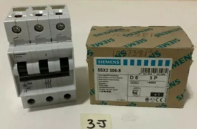 Buy Siemens 5sx2 306-8 Curcuit Breaker 6a 480v 3 Pole D6 New W/ Box + Warranty! • 50$