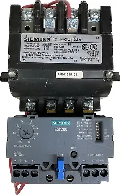 Buy Siemens 14CU+32A* 14CUB32AA Starter 120/240V Coil W/ ESP200 Overload 0.75-3.4Amp • 215$