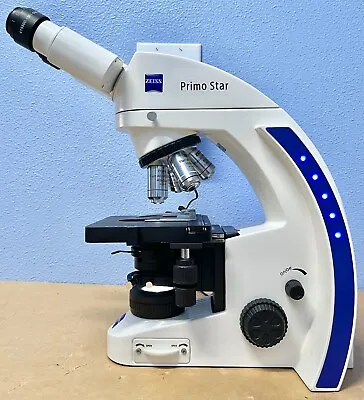 Buy Zeiss Primo Star Binocular Microscope W/ 4X / 10X / 40X / 100X Objectives #22 • 699.99$