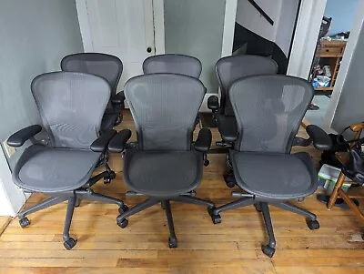 Buy Herman Miller Aeron Remastered - Size B (gently Used) - Lot Of 6 Chairs • 3,500$
