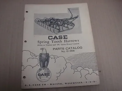 Buy 1949 Case Spring Tooth Harrows Horse Or Tractor And  PL  Series Parts Catalog • 12$