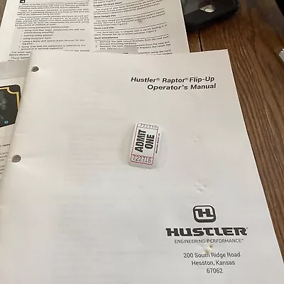 Buy ZERO TURN Operators INSTRUCTION MANUAL Hustler Raptor Set • 20$