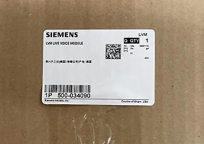 Buy Siemens LVM FireFinder Live Voice Module 500-034090 Fire Alarm Microphone • 298$