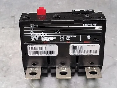 Buy SIEMENS 175 Amp 3 Pole Circuit Breaker Trip Unit FD63T175 24411 • 149.25$