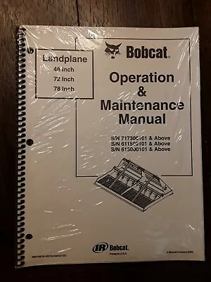 Buy Bobcat Landplane 48 72 78 Inch Operation & Maintenance Manual • 24.99$