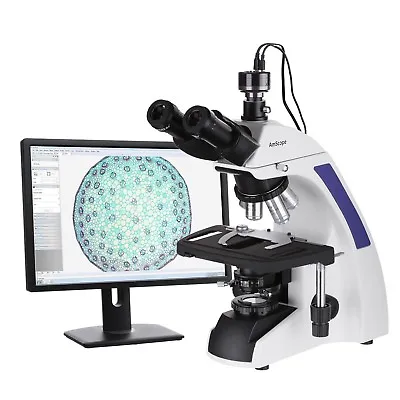 Buy AmScope 40X-1000X Kohler Laboratory Trinocular Microscope + HD Camera • 1,158.99$