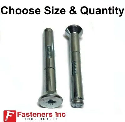 Buy Flat Head Phillips Concrete Sleeve Anchors Zinc Plated (All Sizes & Quantities) • 18.99$