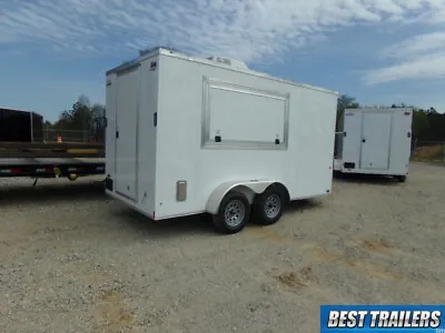 Buy Tall 7 X 14  New Concession Vending Trailer White 6 X 12 Enclosed Cargo Trailer • 15,495$