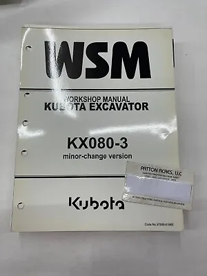 Buy Work Shop Manual For Kubota Excavator Model KX080-3 • 50$