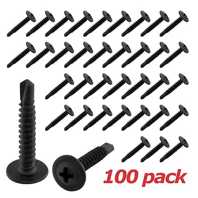 Buy 100/500 Black Phosphate Phillips Wafer Head Self Tapping Drilling Screws 1  Inch • 7.59$