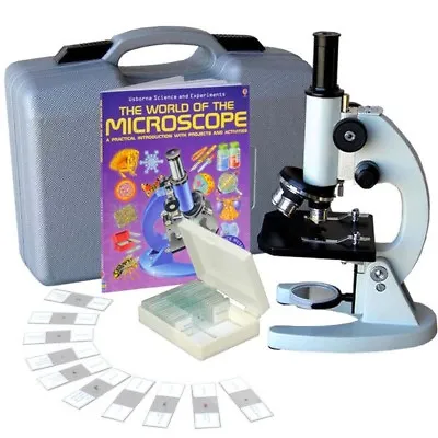 Buy AmScope 40x-1000x Student Metal Compound Microscope With ABS Case, 25pc Specimen • 118.99$