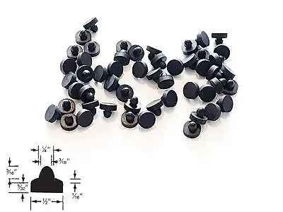 Buy 25 Push-in Rubber Bumper Feet Stem Stopper/Hole Plug 1/16 Groove Fits 3/16 Hole • 19.49$