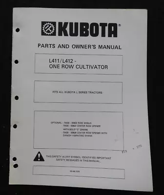 Buy Kubota B Series Tractor  B300 One Row Cultivator Owners & Parts Catalog Manual • 15.25$