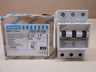 Buy 1 Nib  Siemens 5sx2-316-8 5sx2-3168 5sx23168 Circuit Breaker 16a 3p  • 17.85$