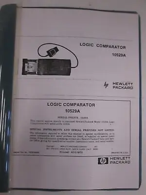 Buy HP Logic Comparator 10529A Manual, Used • 50$