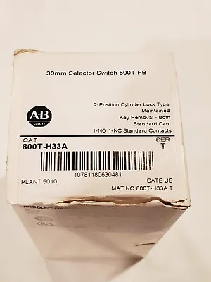 Buy Allen Bradley 800T-H33A 2 Pos Lock Type Selector Switch • 76.49$