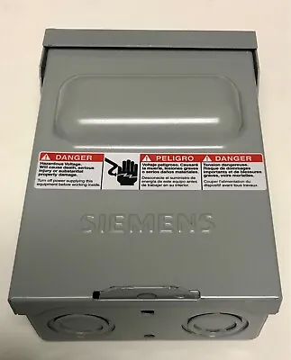 Buy SIEMENS WN2060 Nema 3R Outdoor 60 AMP 240 VAC Pull Out Disconnect Switch • 28$