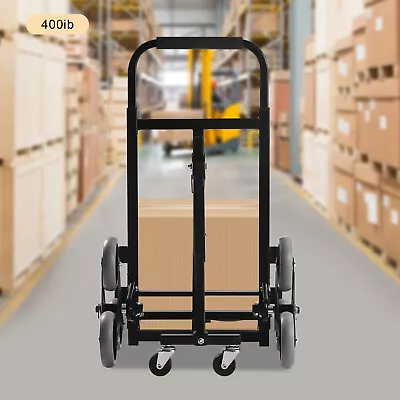 Buy Foldable Stair Climbing Hand Truck Dolly Cart W/ Telescoping Handle & 10 Wheel • 69.83$
