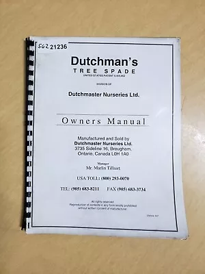 Buy Dutchman's Tree Spade Owner's Manual • 49.95$