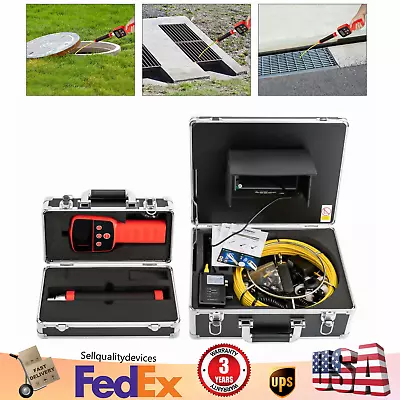 Buy NEW Sewer Camera 512HZ W/ Locator Pipe Inspection Camera W/ 100FT Cable 7  LCD • 532$