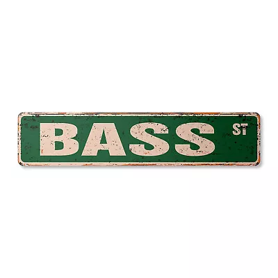 Buy BASS Vintage Street Sign Metal Plastic Fish Fishing Boat Hook Funny • 13.99$