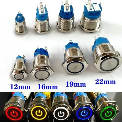Buy Push Button 12/16/19/22mm Momentary Switch Waterproof Car Boat Led Light Switchs • 2.55$