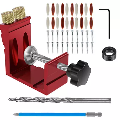Buy 47Pcs Pocket Hole Jig System Kit Carpenter Joinery Woodworking Carving Tools • 23.59$