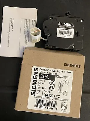 Buy QA120AFC Siemens 1P 20A 120V Arc Fault Circuit Breaker NEW • 50$