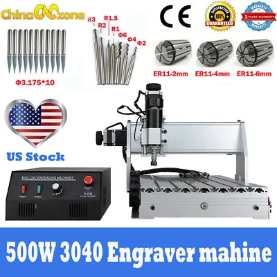 Buy MINI CNC 3040 3-axis Router 500W Engraving Cutting/Milling Machine 110V US Stock • 798$