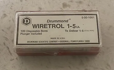Buy WIRETROL Drummond Scientific Glass 1-5µl Micro Pipettes 100 W/Plunger 5-00-1001 • 18$